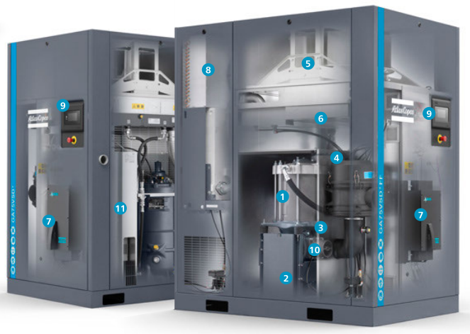90kw atlante Copco VSD più la conversione di frequenza rotatoria della vite di GA 90+VSD 0